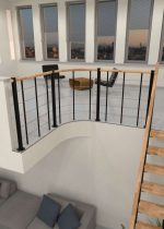 Balustrada z niższymi cięciwami i drewnianą poręczą okrężną - obrazek 2