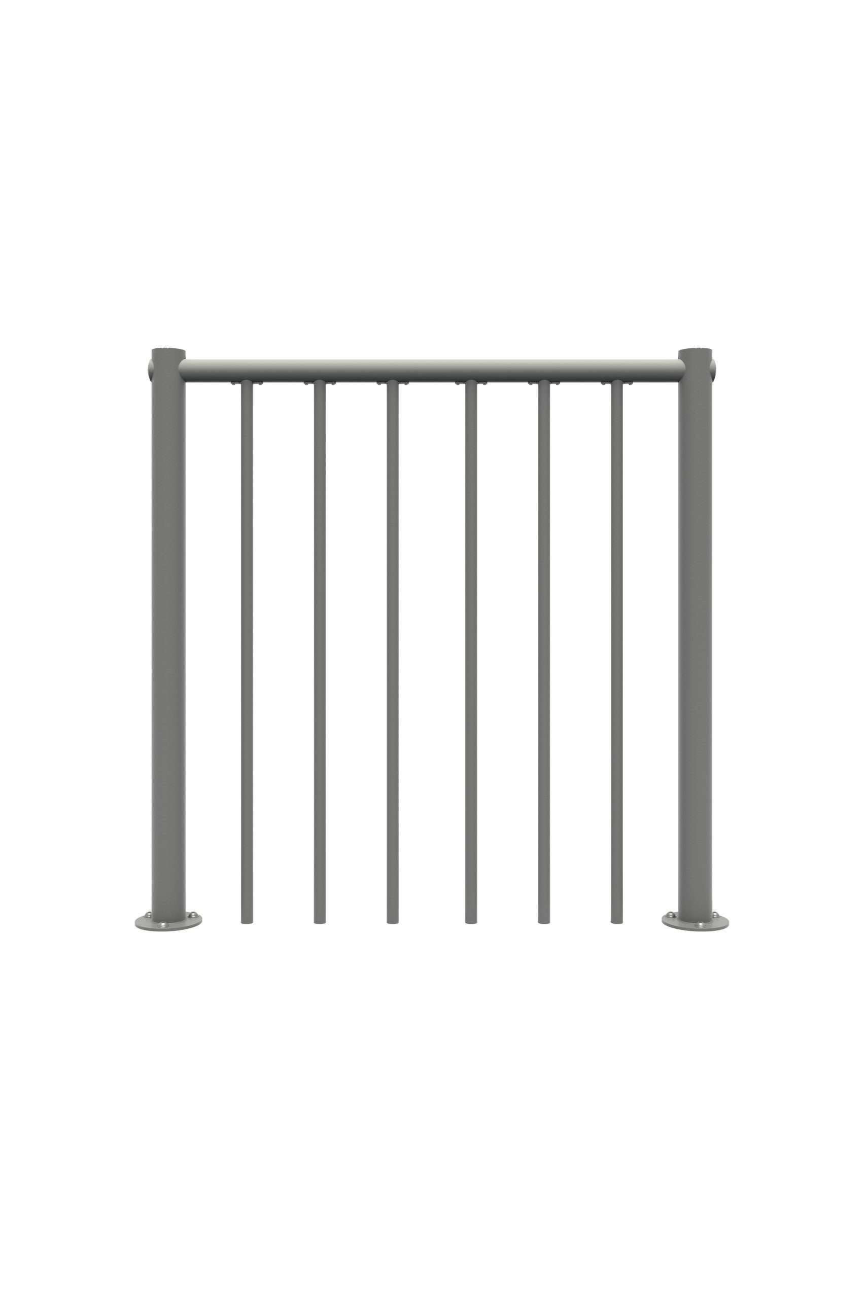 Bruestungsgelaender_Staebe_PVC_grau-1-scaled Balustrada z pionowymi prętami i poręczą z PVC - obrazek 1